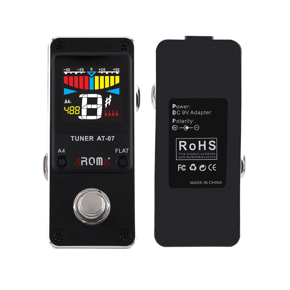 Aroma At-07 Mini Voet Gitaar Tuner Effect Pedaal Guitarra Chromatische Tuning Metalen Shell Hd Display Voor Podium En studio