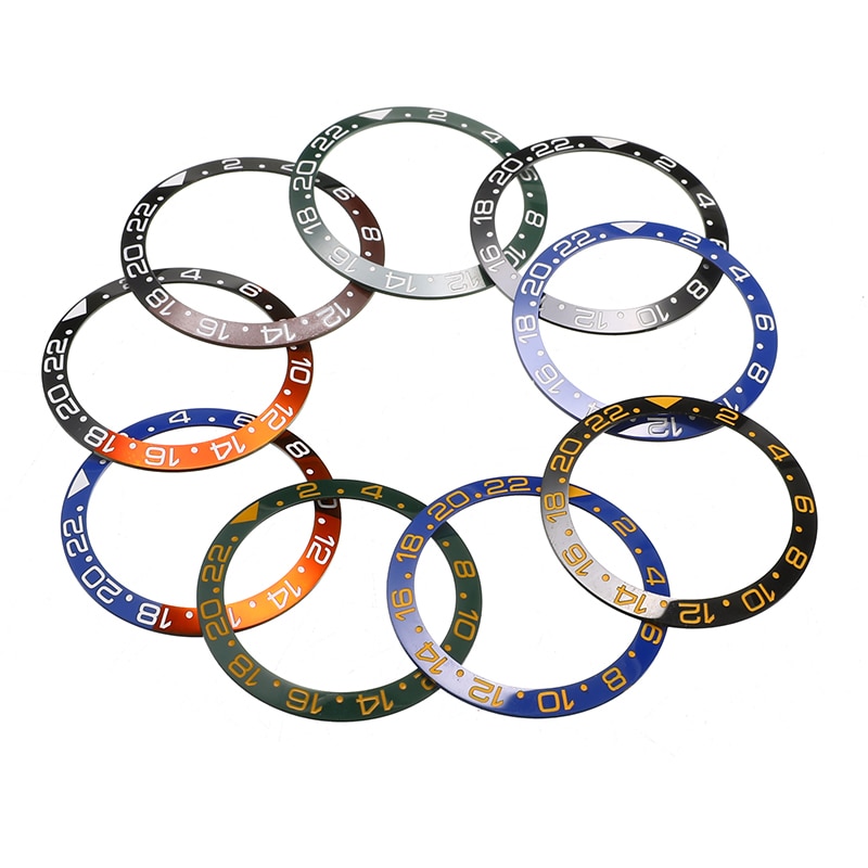 38mm Ceramic Bezel Watch Face Bezel Insert Fit 40mm Automatic Movement Watch Replacement Accessories