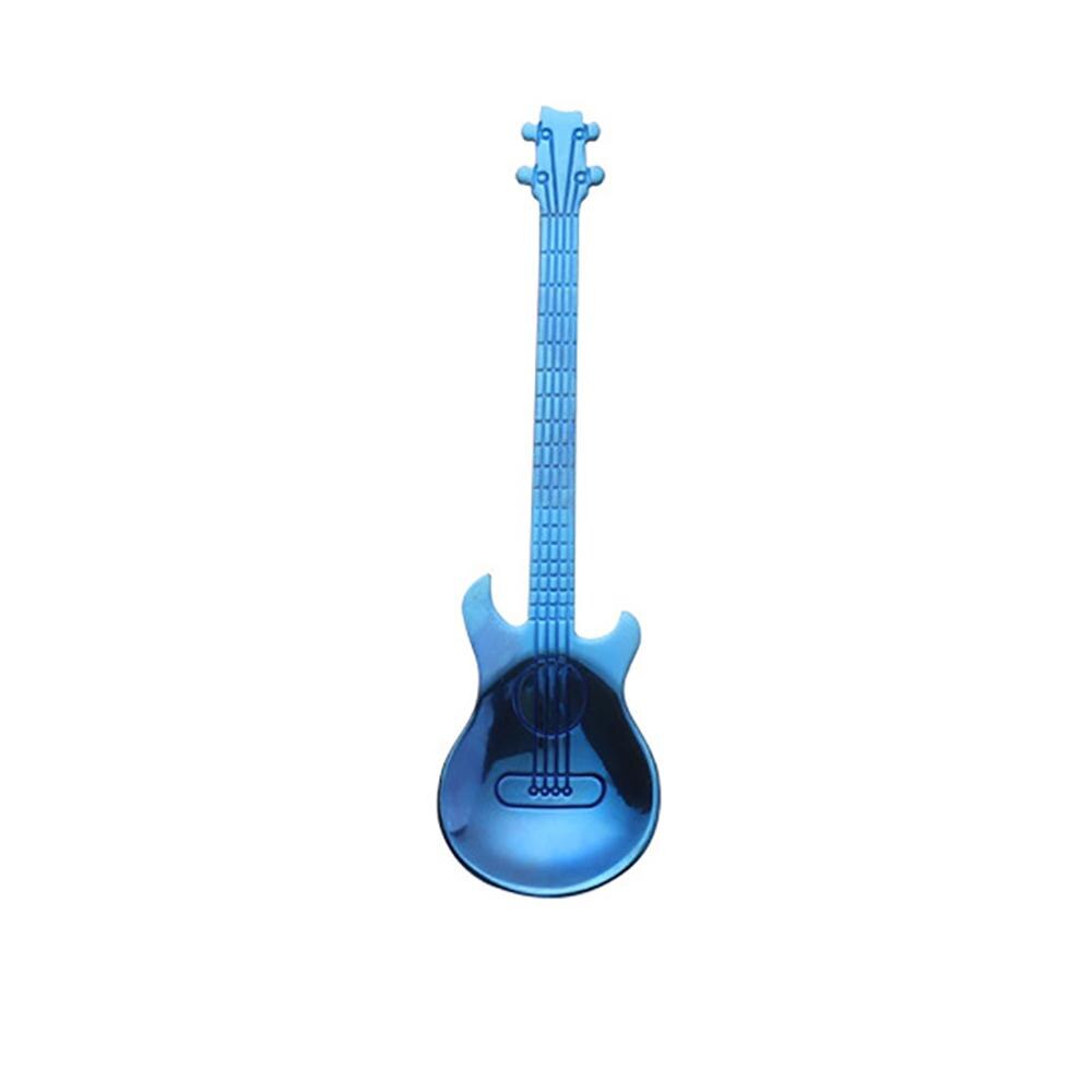 Kaffeske i rustfrit stål guitar ske dessert kage te sæt køkken ske is slik teske tilbehør
