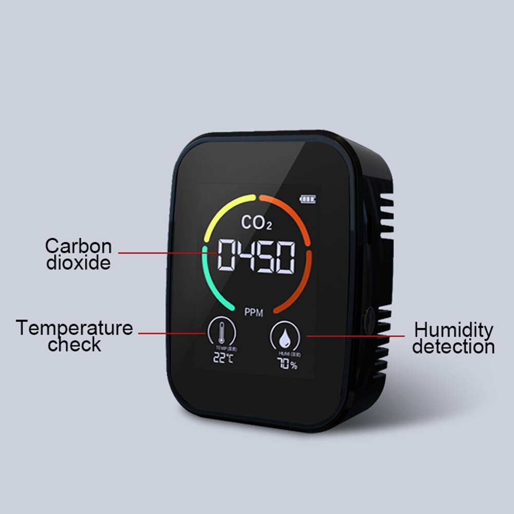 Medidor de CO2 portátil 3 en 1, probador de Sensor de temperatura y humedad, Monitor de del aire, Analizador de dióxido de carbono, Gas, TVOC, Detector de co2