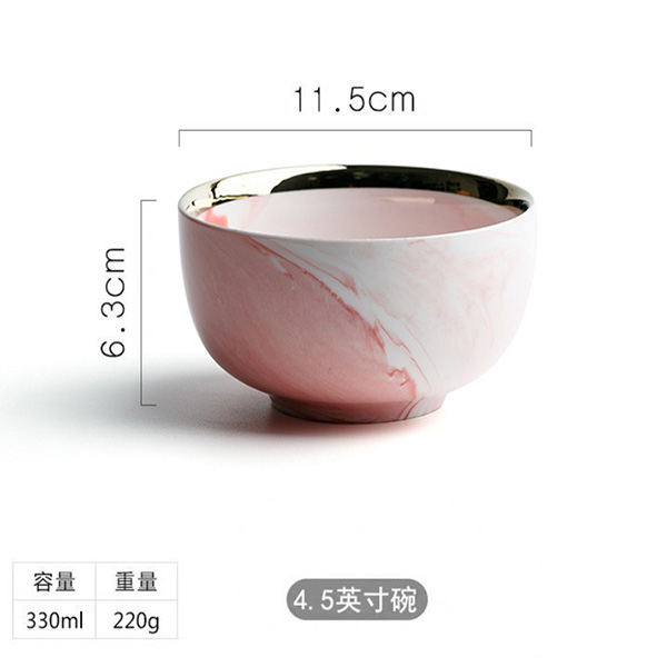 1pc mármore rosa prato de jantar cerâmica arroz salada macarrão tigela pratos de sopa louça conjuntos utensílios de cozinha cozinha cozinha cozinhar ferramenta: 3