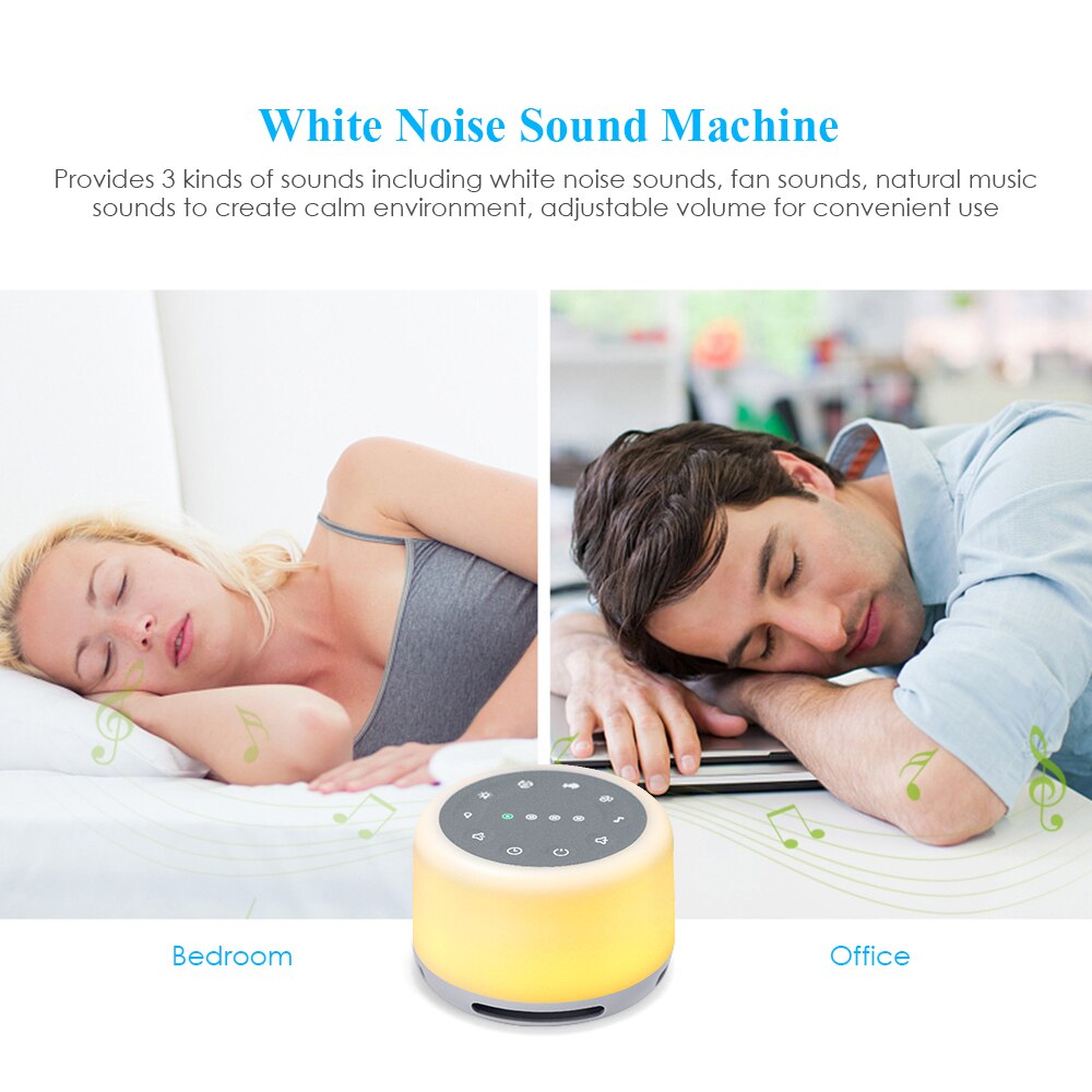 Weiß Lärm Klang Maschine Stimmung Licht & Musik für Schlafen USB Aufladbare zeitliche Koordinierung Schlaf Therapie für Babyroom Schlafzimmer Büro