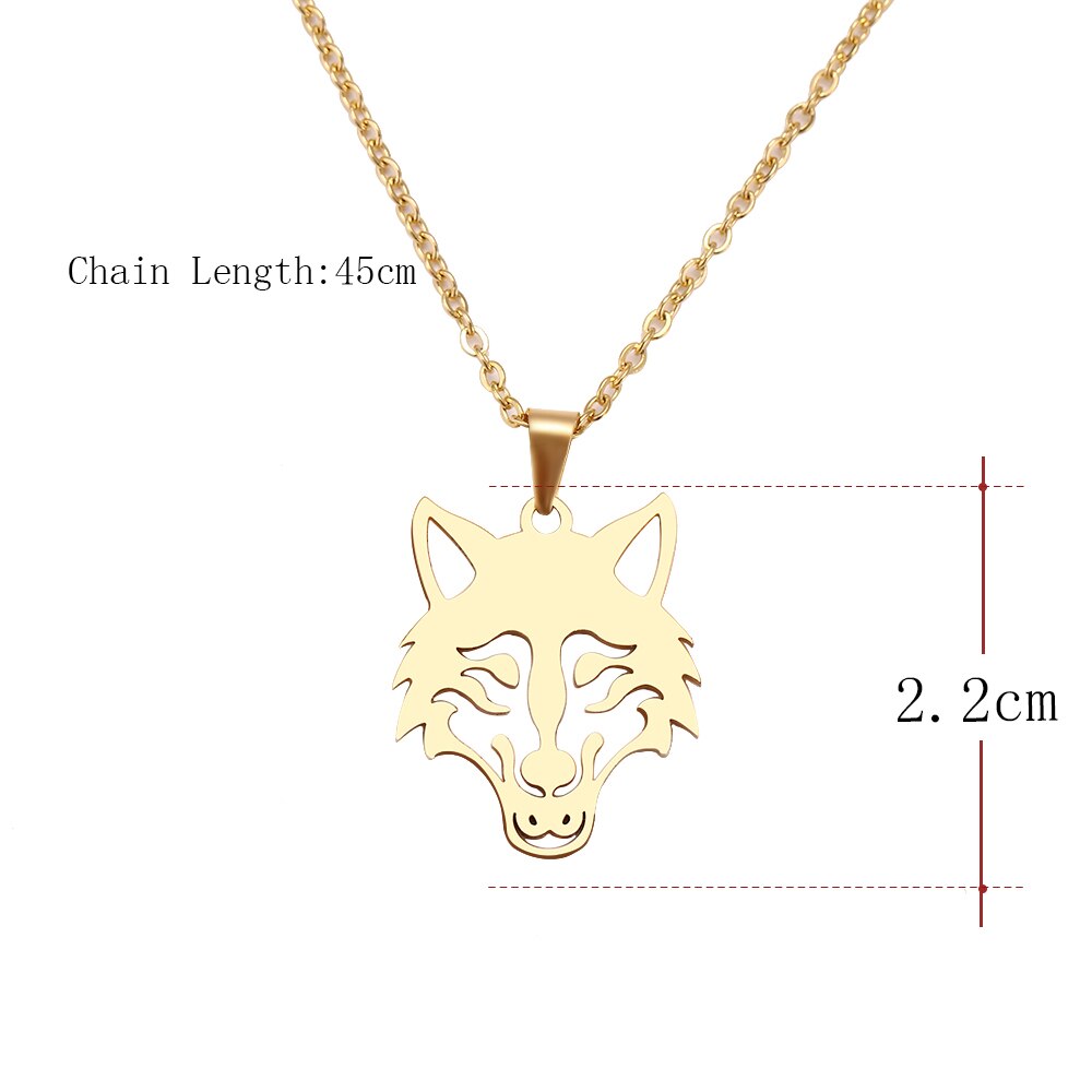 DOTIFI-collar de acero inoxidable para mujer y hombre, Gargantilla con cabeza de Lobo, colgante, joyería de compromiso
