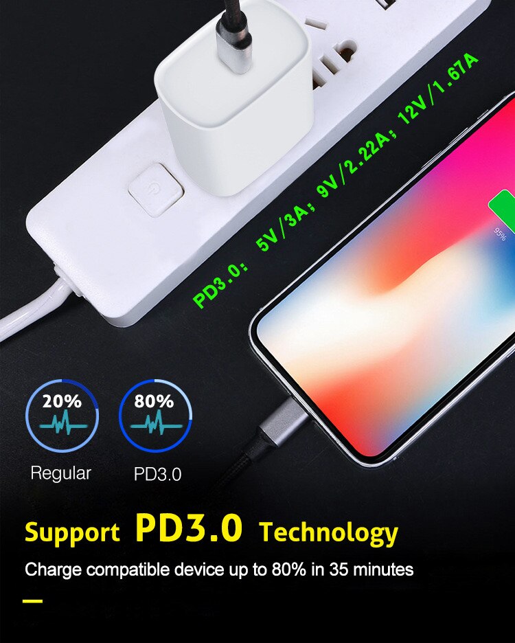 20W PD QC 4,0 Ladegerät Typ C Schnelle Ladung praktisch Kostenlos EU UNS Adapter Für Apfel iPhone 12 11 X Profi Max 8 Sansung Huawei Xiaomi