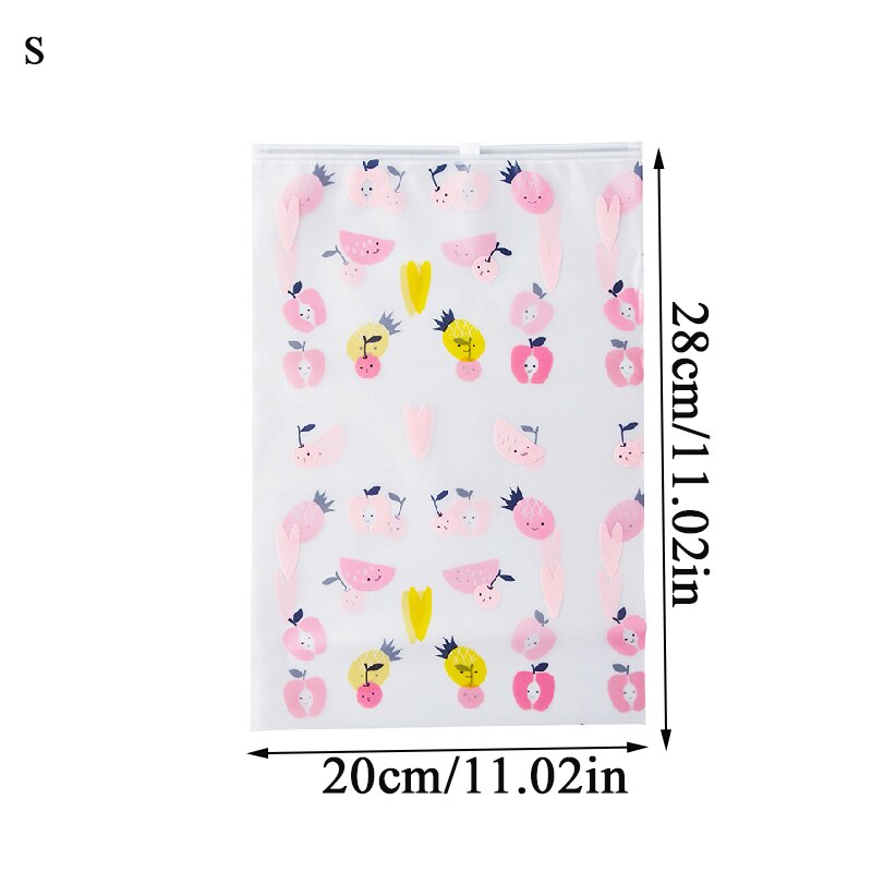 Pochette transparente avec impression de motifs de fruits, organisateur de toilette, sac de rangement à fermeture éclair, outils de Collection ménagers mignons à la: S