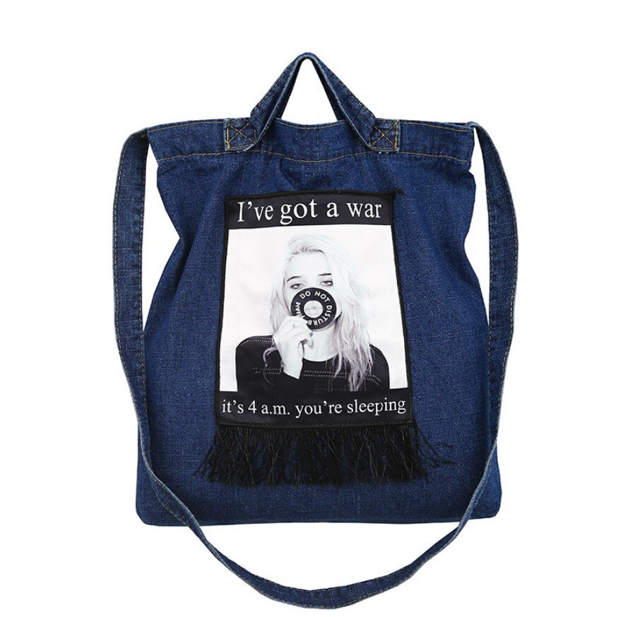 Vrouwen Handtassen Messenger Canvas Tas Modieuze Denim Jean Art Shopping Schouder Messenger Blues Crossbody Tas bolsaszakken