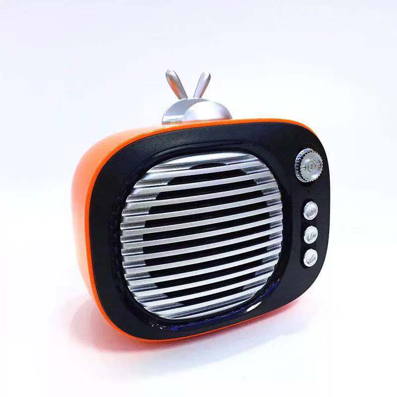 TWS: 1 + 1 Bluetooth Speaker TV Mini Speaker Draagbare Draadloze Bluetooth Bass Speaker Speaker Retro Fotolijst caixa de som tv: orange