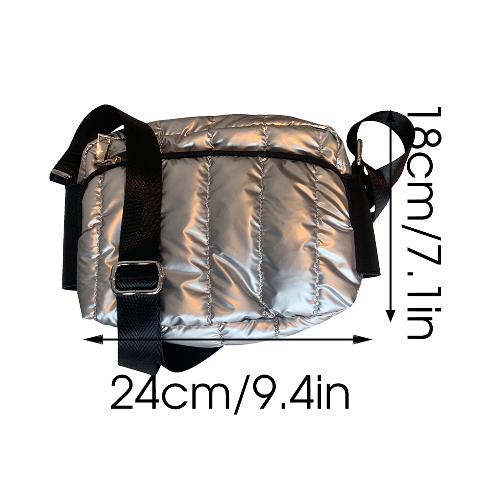 Nylon gepolsterte stepp tasche für Frauen Raum Baumwolle Schulter Tasche Weichen, Flauschigen Schwarz Crossbody Handtasche Weibliche Käufer Tasche Dame