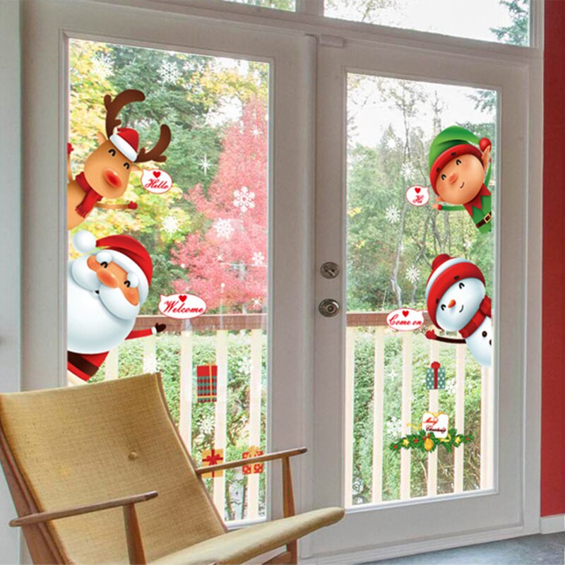 6 stuks kerstelementen statische stickers voor muur en glas thuis kerstdecoratie feest jaar benodigdheden mjj 88