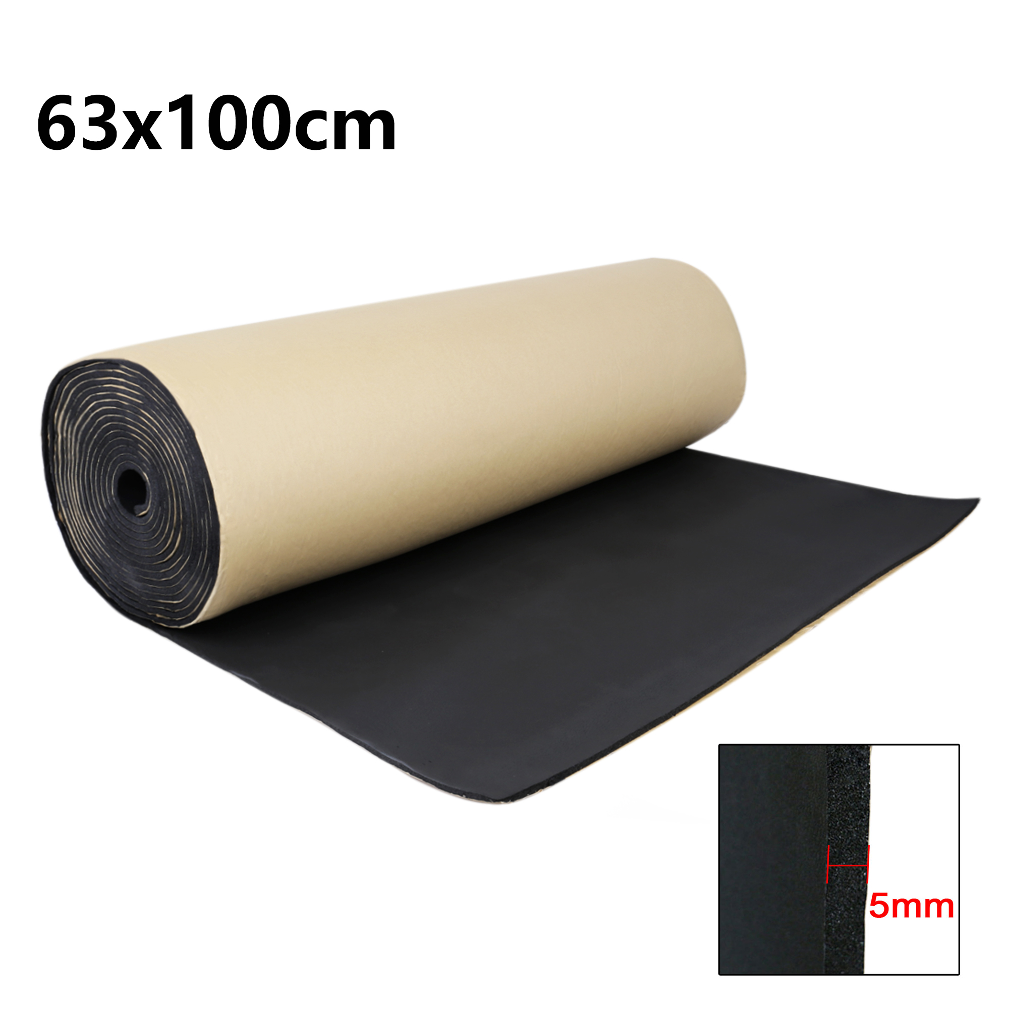 UXCELL-alfombrilla amortiguadora de sonido, 420x40cm, 4mm, 18 pies cuadrados, almohadilla de aislamiento térmico Universal para puerta de coche, amortiguación de suelo, espuma autoadhesiva, 1 rollo: Oro