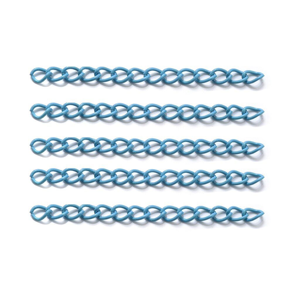 50 sztuk/partia łańcuchy przedłużające ze stali nierdzewnej Multicolor naszyjnik bransoletka łańcuch dla DIY ocena biżuteria dokonywanie dostaw 50MM: sky blue