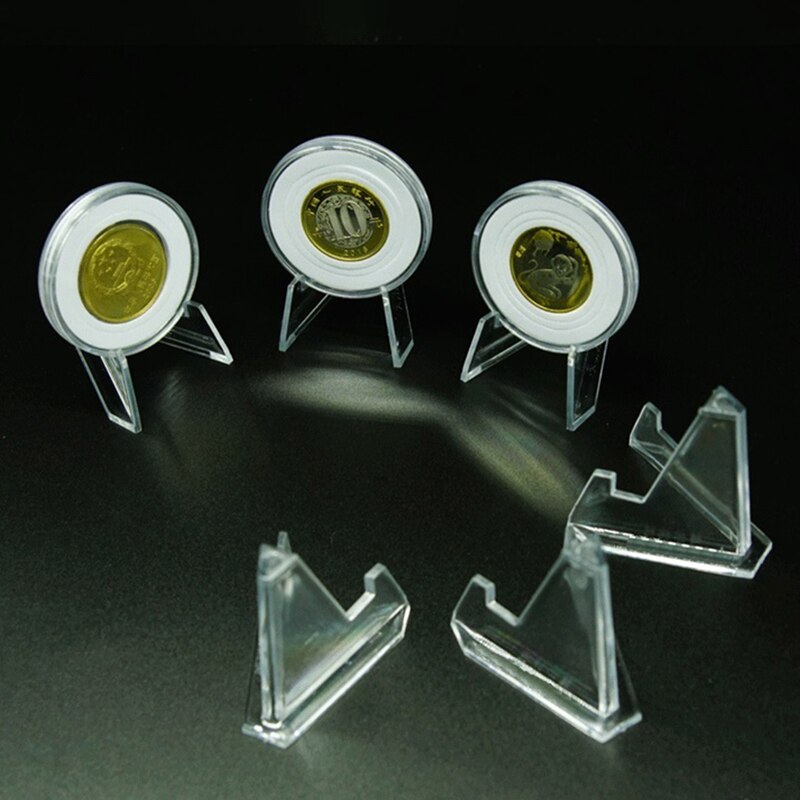 1 pçs acrílico estandes mini coin display cavalete titular pequeno rack de exibição para exibição moeda cápsula desafio moeda medalha titular