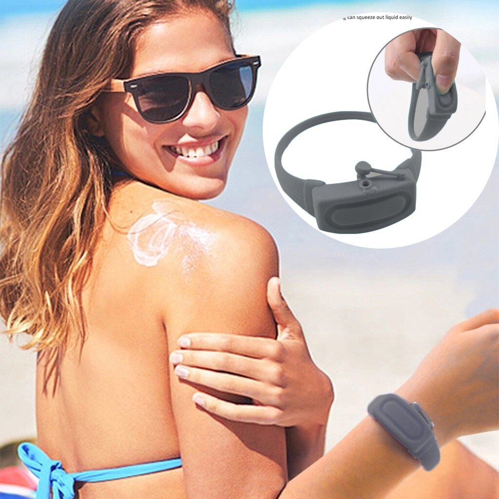 # R25 bracelet main distributeur désinfectant pour les mains distribution Silicone portable distributeur pompes désinfectant bracelets main poignet: C