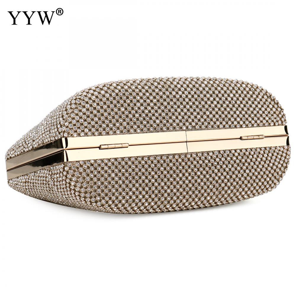 Bolsa feminina de embreagem oco com strass de vidro ouro bolsa de ombro bolsas de luxo bolsas femininas designer bolsa feminina