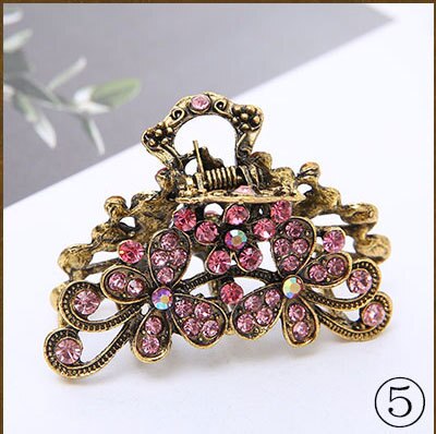 2022 wysokiej jakości kobiety eleganckie złoto srebro z dziurką geometryczne metalowe do włosów pazur Vintage spinki do włosów z pałąkiem na głowę spinka do włosów akcesoria: 8