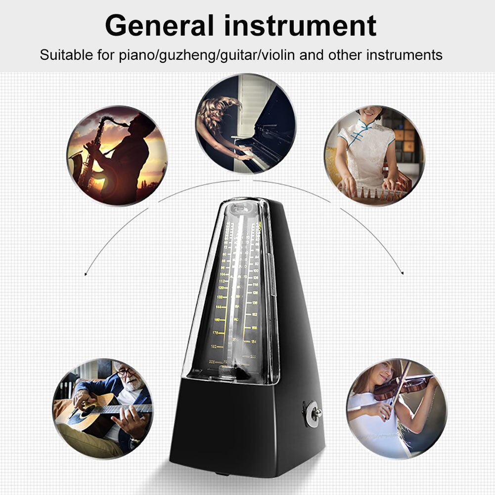 -Retro Piano Mechanical Metronome Antique Metronome Pendulum Mecanico Wood Color For Universal Piano Guitar Violin Musical