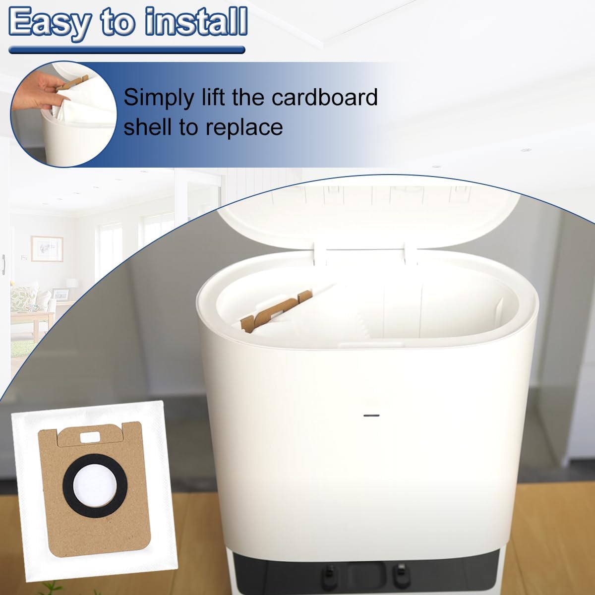 10er-Pack Staubsaugerbeutel für Dreame D10 Plus / D10s Plus / Z10 Pro / L10 Plus Roboterstaubsauger, RLS3D Staubsammelbeutel