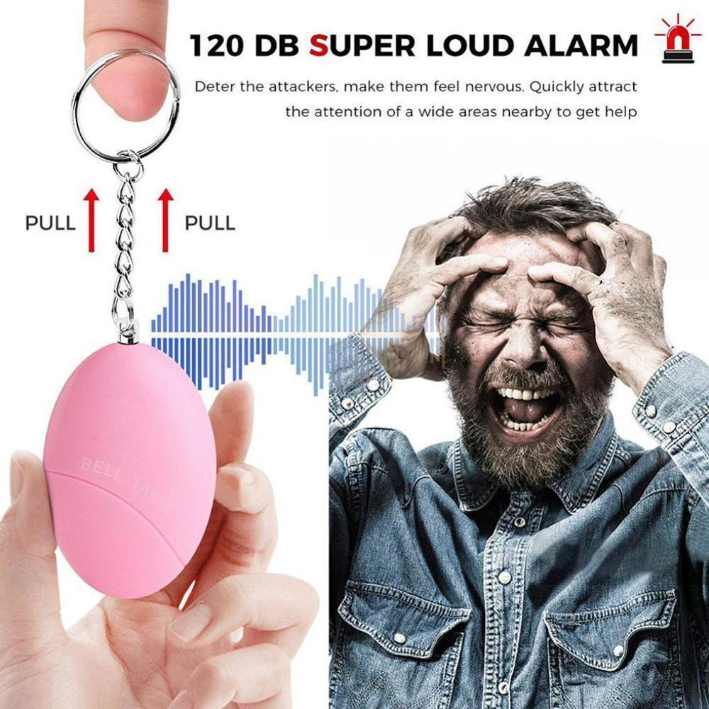 Auto-défense alarme 100dB oeuf forme fille femmes sécurité cri sécurité porte-clés protéger fort alarme d'urgence alerte personnelle I3P6