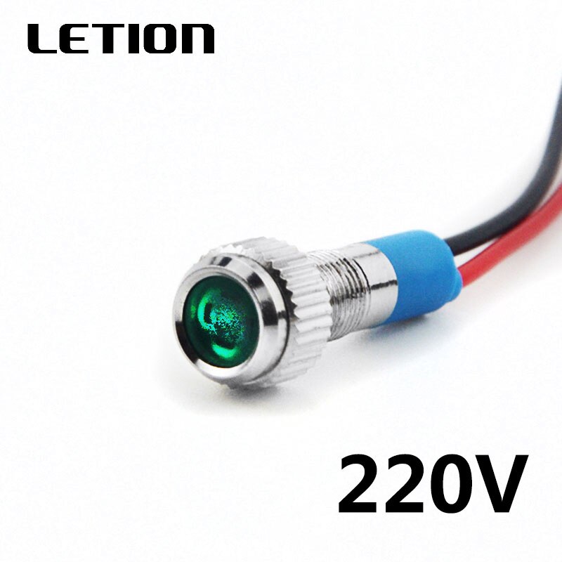 5Stck 6mm Wasserdichte LED Metall Anzeige Pilot Licht Signal Lampe 12V 24V 220V Maschine Auto Stiefel Arbeits PC Energie: 220V Grün