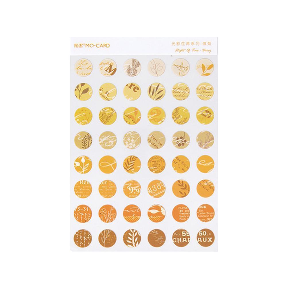 1pcs Stationery Stickers DIY Planet Sticky Paper Kawaii Diary Scrapbooking Round Plants For Decoration Stickers W5X6: yellow