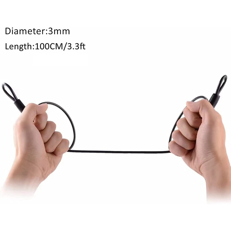 3Pcs 100CM/3.3Ft Long Travel Security Cable Lock,Braided Steel Coated Safety Cable Luggage Lock,Safety Cable Wire Rope