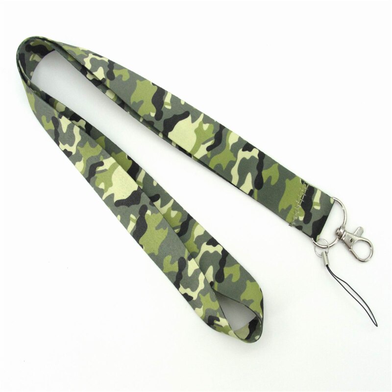 camouflage neck lanyard keychain ID card fitness mobile phone belt USB badge clip DIY sling: A