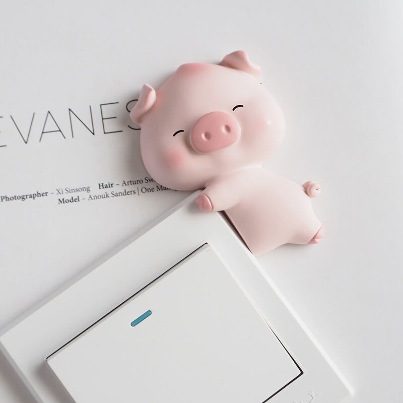 Resin Switch Stickers Pig Decorative Wall Stickers 3d Stereo Household Light Bedroom Switch Protective Cover: Kara Pig