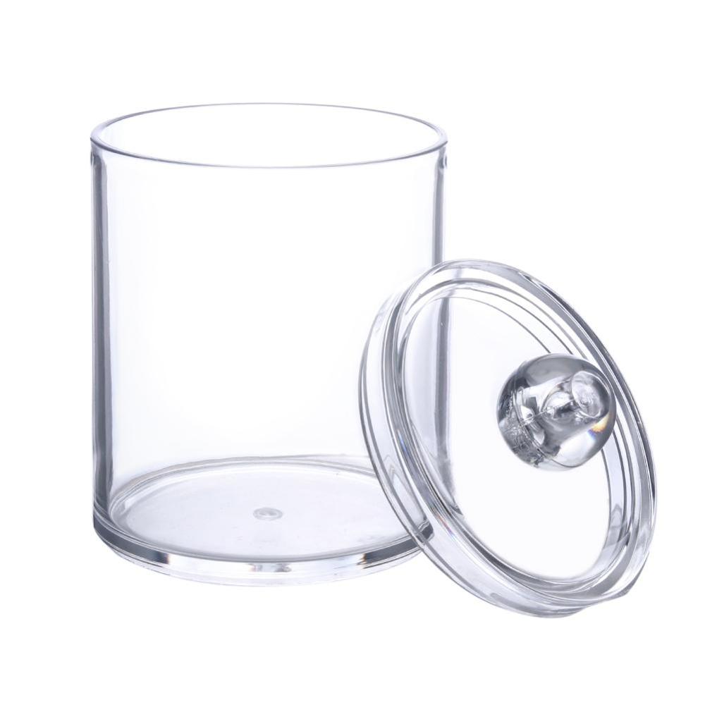 17cm x 6.8cm Acryl Organizer Box Ronde Container Storage Case Make up Wattenschijfje Box Nail Art Remover papier Wip Transparant: Swab Cotton Box