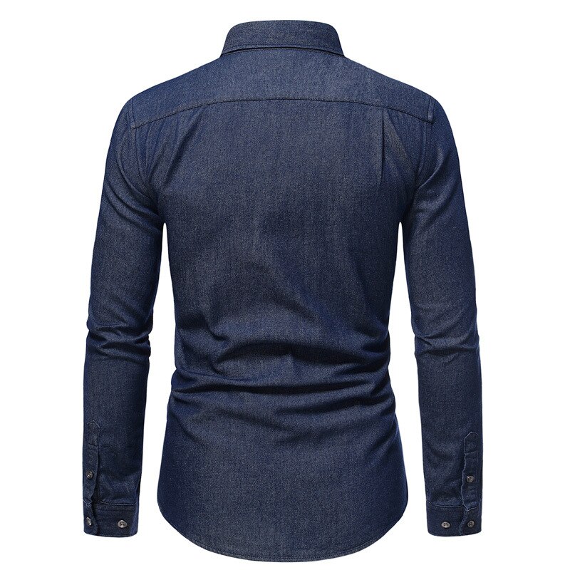 Men Long Sleeve Denim Shirt Mens Casual Soft Cotton Dress Shirts Male Street Wear Jean Shirts 2022 Mens Shirts