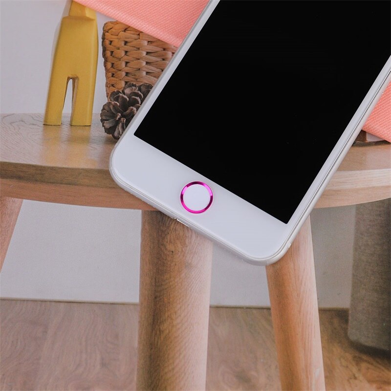 De dibujos animados de aluminio Sensor Touch ID botón pegatinas para iPhone 5S 5C SE 6 6S 7 8 Plus para iPad air 2 mini 4 teclado de huella digital