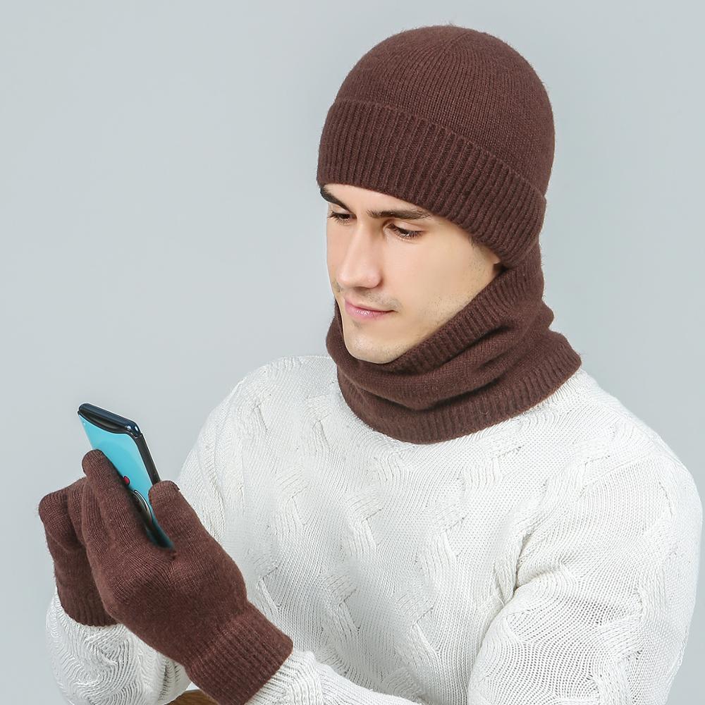 Conjunto de invierno Evrfelan para hombre y mujer, conjunto de gorro, bufanda y conjuntos de guantes para hombre, conjunto cálido grueso de punto, 3 piezas, accesorios Unisex
