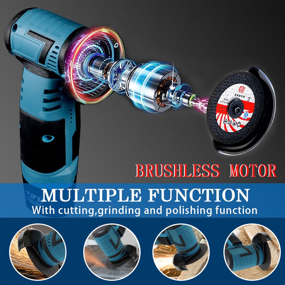 19500rpm Electric Grinding Tool Multifunctional Mini Grinder Handheld Cutter for Cutting Polishing Ceramic Tile Wood Stone Steel