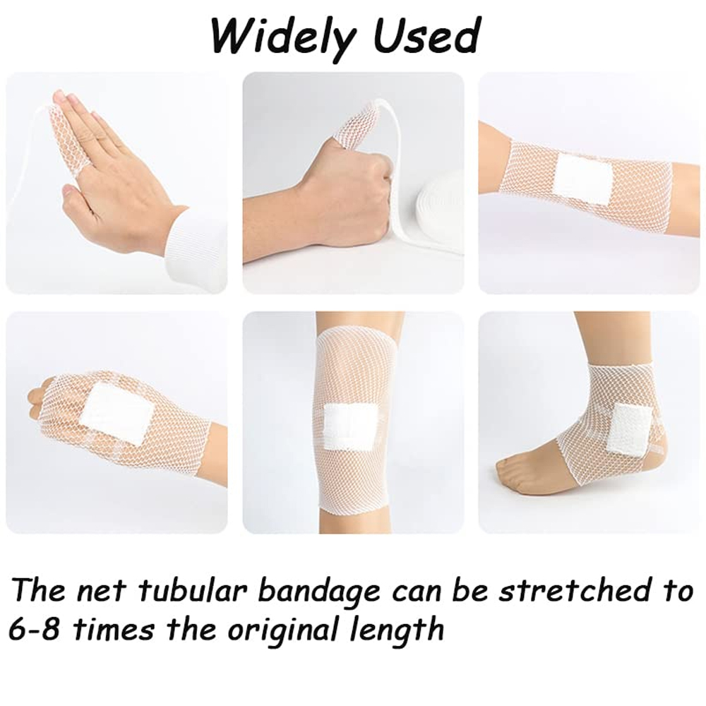 1 Rolle elastisches Netz, Wundverband, Netz, röhrenförmiger Verband, Netzschlauch, röhrenförmiger Blick-Fix, atmungsaktiver Verbandhalter für Erwachsene, Handgelenk