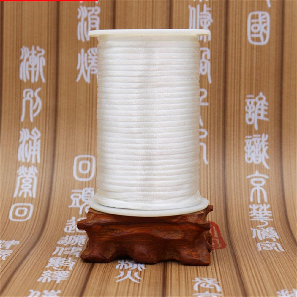 Hilo de cordón satinado de 3mm y 10 yardas, nudo chino, pulsera de macramé, cuerda trenzada, borlas DIY, hilo de cuentas, 35 colores: Champán