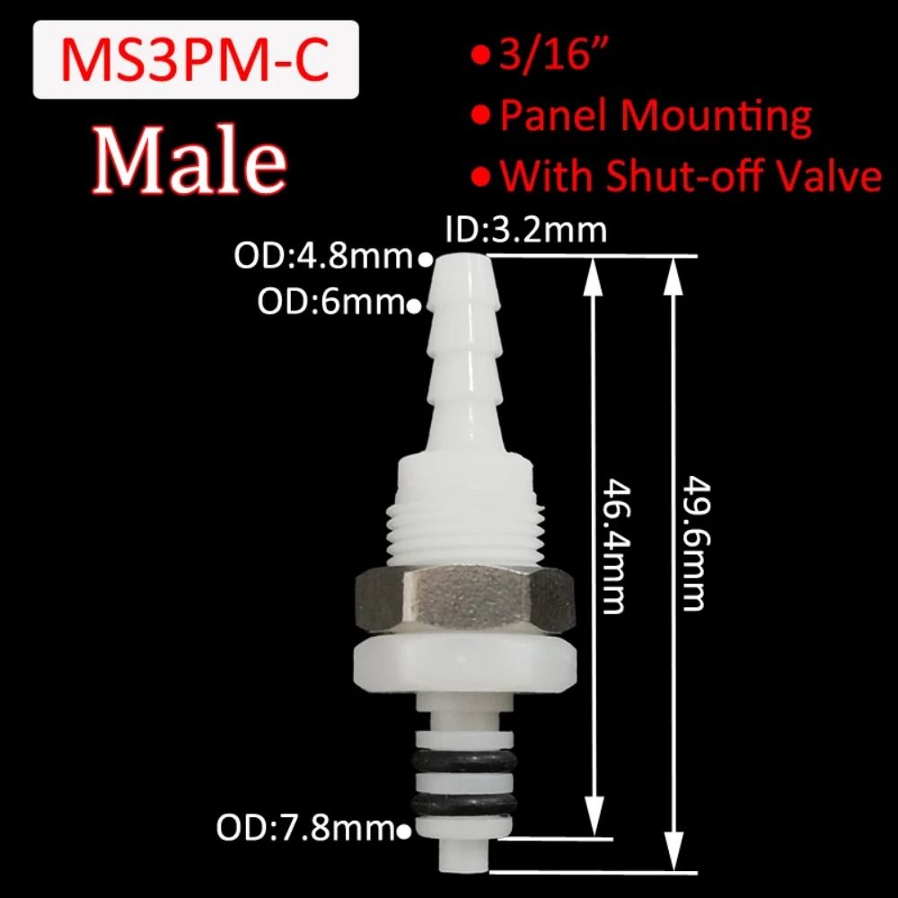 Plastic Disconnect Fitting Coupling Hose Joint Quick Shut-Off Tube Connector Hose Barb Valved Male Female 3/16 1/4 Quick Coupler: Brown