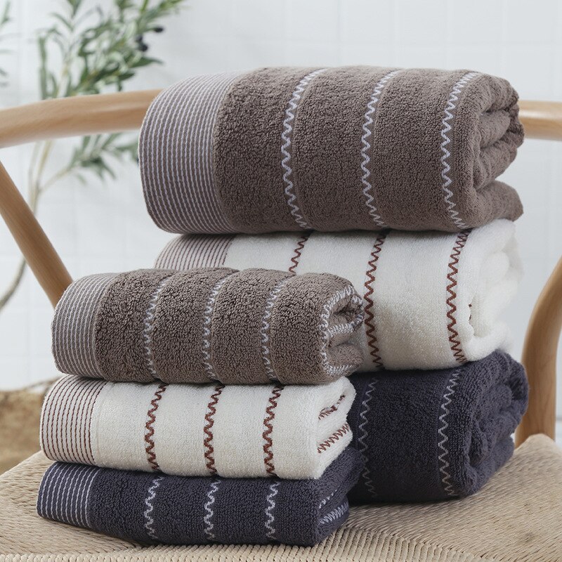 1/2/3pcs/set Bath Towel Adult Thickening Strong Absorbent Bath Towels Cotton Household Men Women Couple Big Towels Beach Towel: 34x74cm mixcolor3pcs