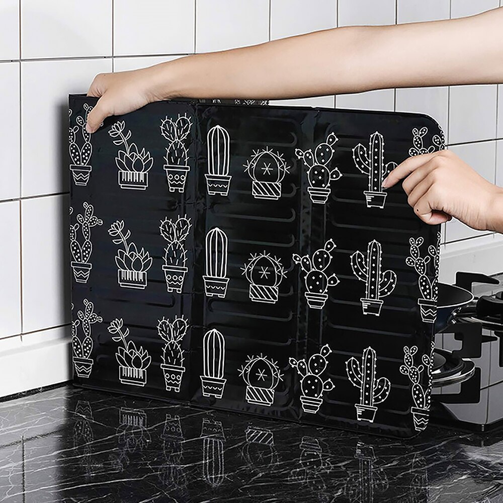 Cartoon Splatter Shield Guard Oil Divider Splash Proof Baffle Tool Kitchen Cooking Frying Pan Oil Splash Screen Cover Gas Stove