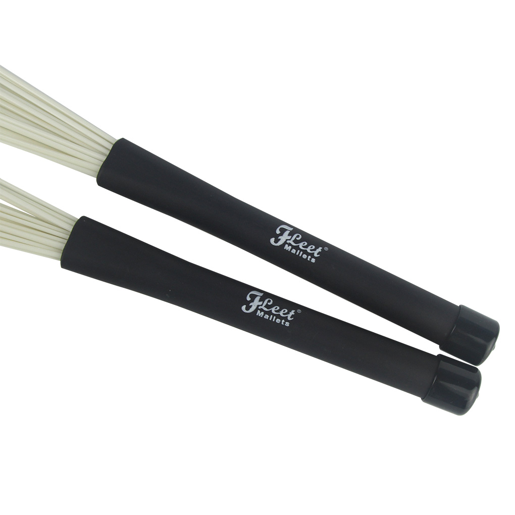 Pair of Nylon Retractable Drum Brushes Sticks with Black Rubber Handle For Jazz Drum Stick Musical Accessories