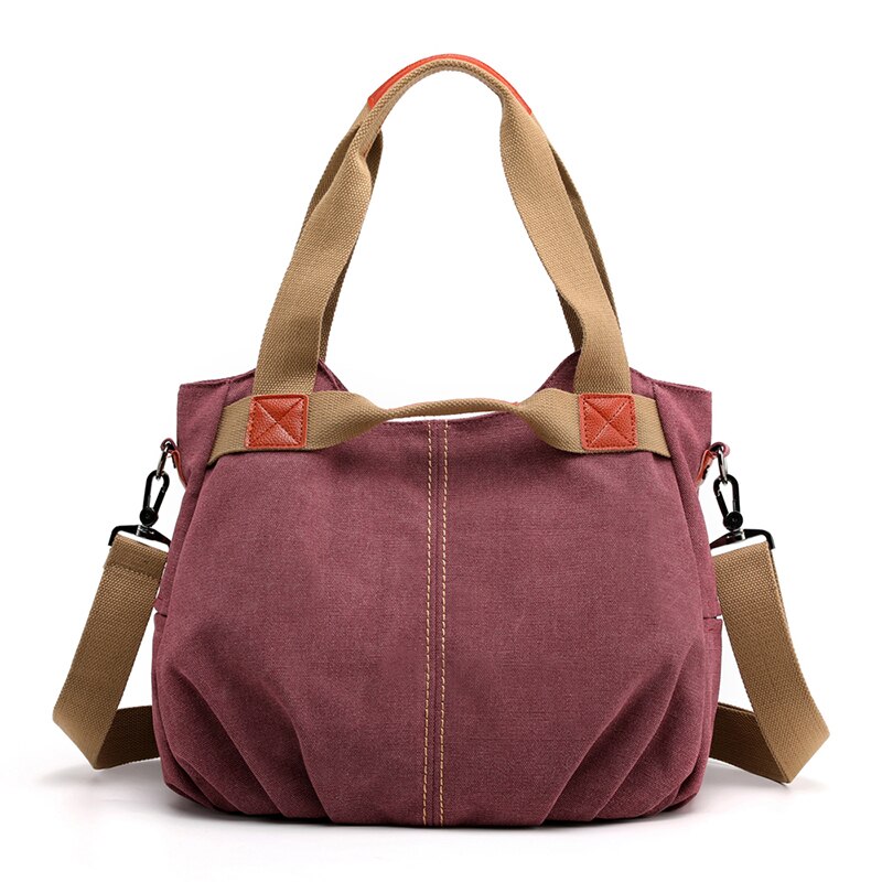 Canvas Hobos Bag Women Handbags Female Large Capacity Leisure Shoulder Bags for Travel Weekend Outdoor Bolsas Colors: Purple