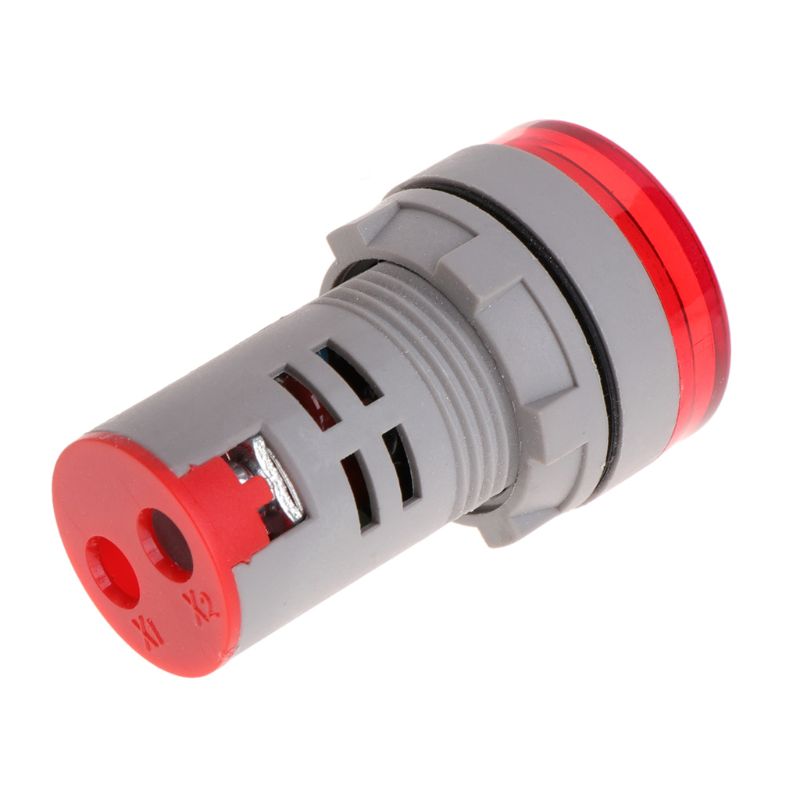 22mm LED Digital Display Electricity Hertz AC Frequency Meter Indicator Signal Lamp Lights Tester Combo Measuring Range 20-75Hz