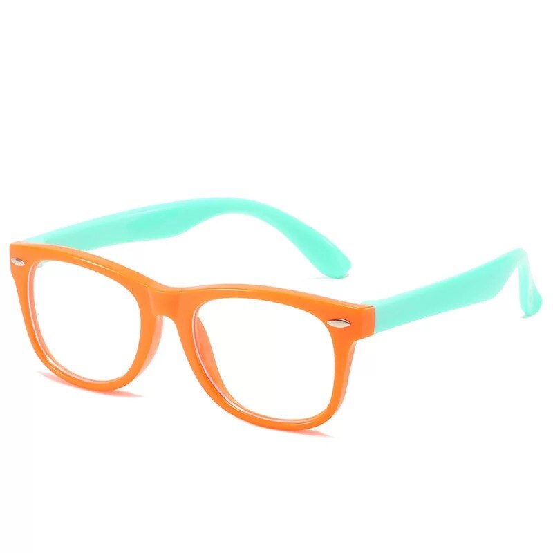 2022 Clear Eyeglasses for Kids Retro Girl and Boy Transparent Eye Glasses Frames Monturas De Lentes Mujer 2102-1: orange