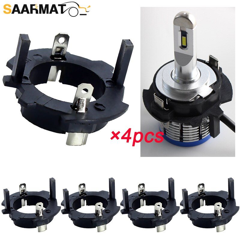 SAARMAT 4PCS H7 led headlight retainer clip for Volkswagen OldJetta Sagitar golf 5 led h7 adapter headlamp socket h7 bulb holder