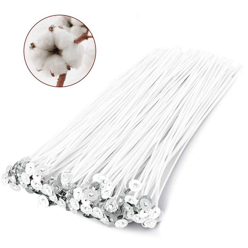 Mèche bougie naturelle à faible émission de fumée | 300 pièces, mèche à cire, pre-cire, Kit de fabrication de bougies pour la fabrication de bougies et de noël, bricolage