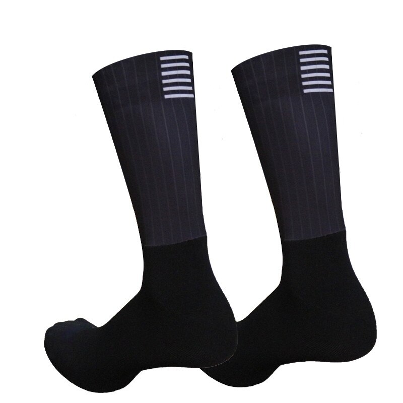 Neue Silikon Anti Unterhose Nahtlose Radfahren Socken Männer Profi Aero Socken Atmungsaktiv Abgrifffeste Rennrad Socken Calcetines Ciclismo: Schwarz