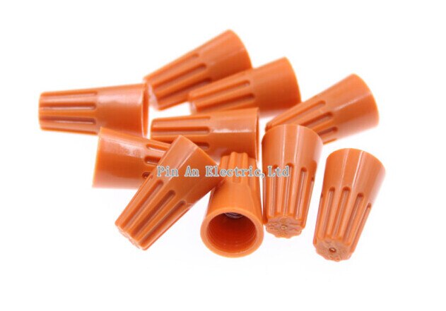 100PCS Electrical Wire Connection Screw Twist Connector Cap w/ Spring Insert Assortment Kit: P3 orange