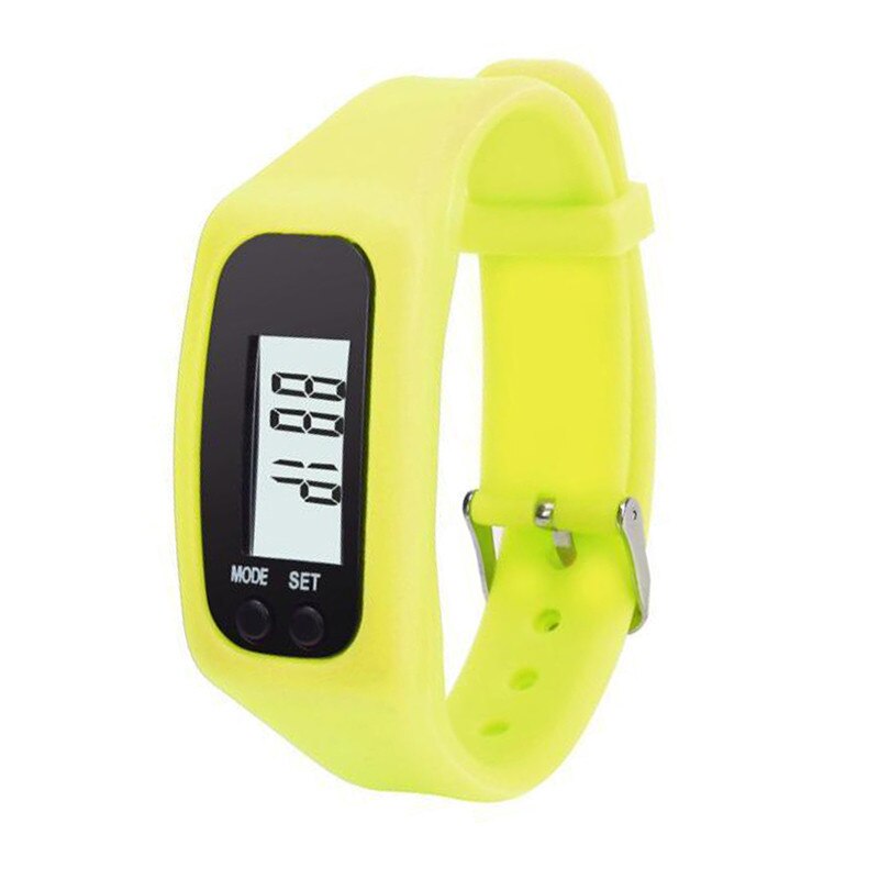 Men's Women's Digital LCD Pedometer Run Step Walking Distance Calorie Counter 12 / 24 hours time display Sport Watch Bracelet: Gray