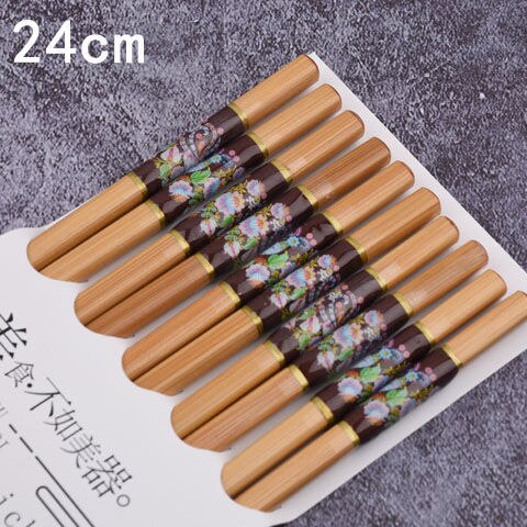 Creativo marmorizzazione 5 paia bacchette riutilizzabili fatti a mano in bambù giapponese bastoncini di legno Set Sushi cibo posate cinesi naturali: 5 pair C