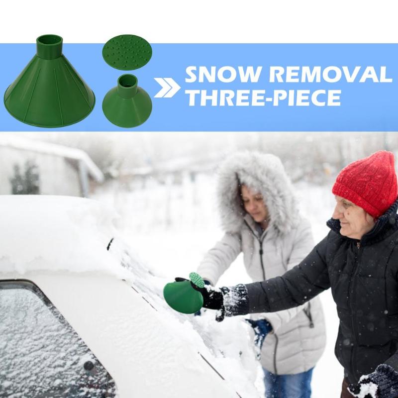 3pcs/set Magical Car Windshield Ice Scraper Cone Shaped Snow Remover Funnel Snow Remover Deicer Cone Deicing Shovel Tool
