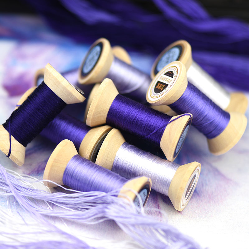 Linha de bordar bordada à mão/linha de seda/linha de bordar de seda enrolada/linha de bordar de seda/carretel/luz real