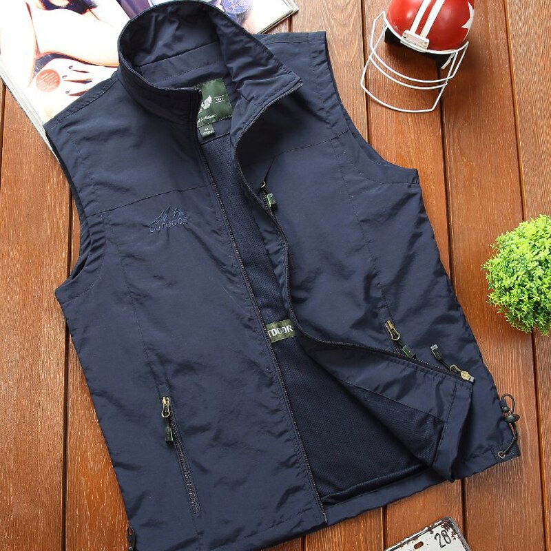 Gilet hommes printemps été gilet mince sans manches gilet veste hommes en plein air chasse pêche photographie gilet voyage vêtements 4XL